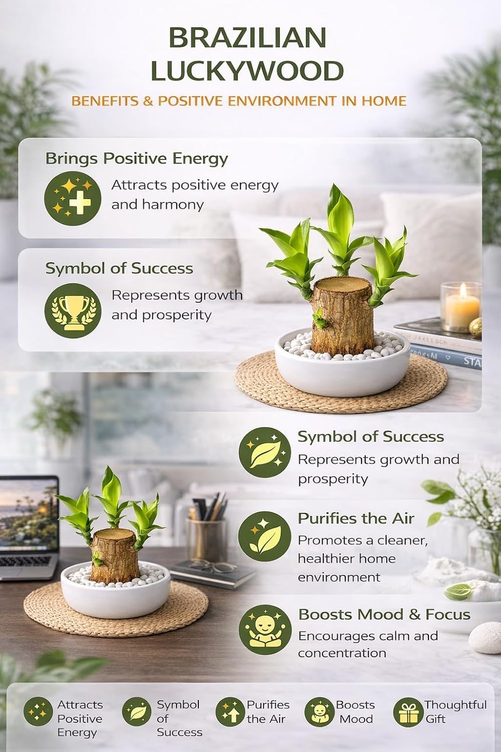 Lucky Bamboo Brazil Wood