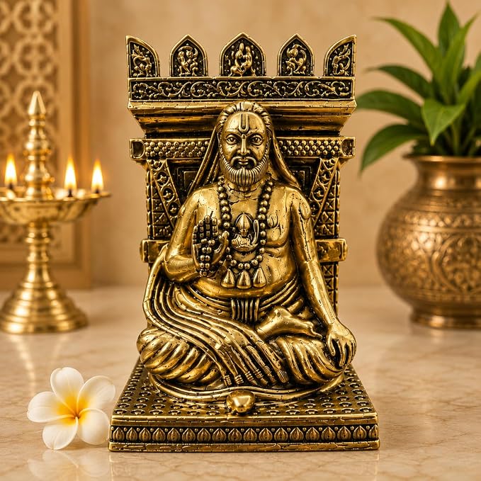 Premium Brass Sri Raghavendra Swami Idol (3.6 inch)