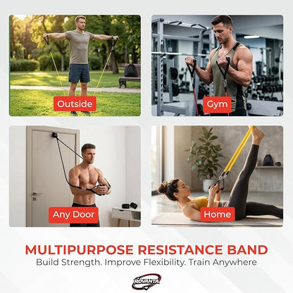 Latex Resistance Tube Band Set – Stackable Strength Training Bands with Handles