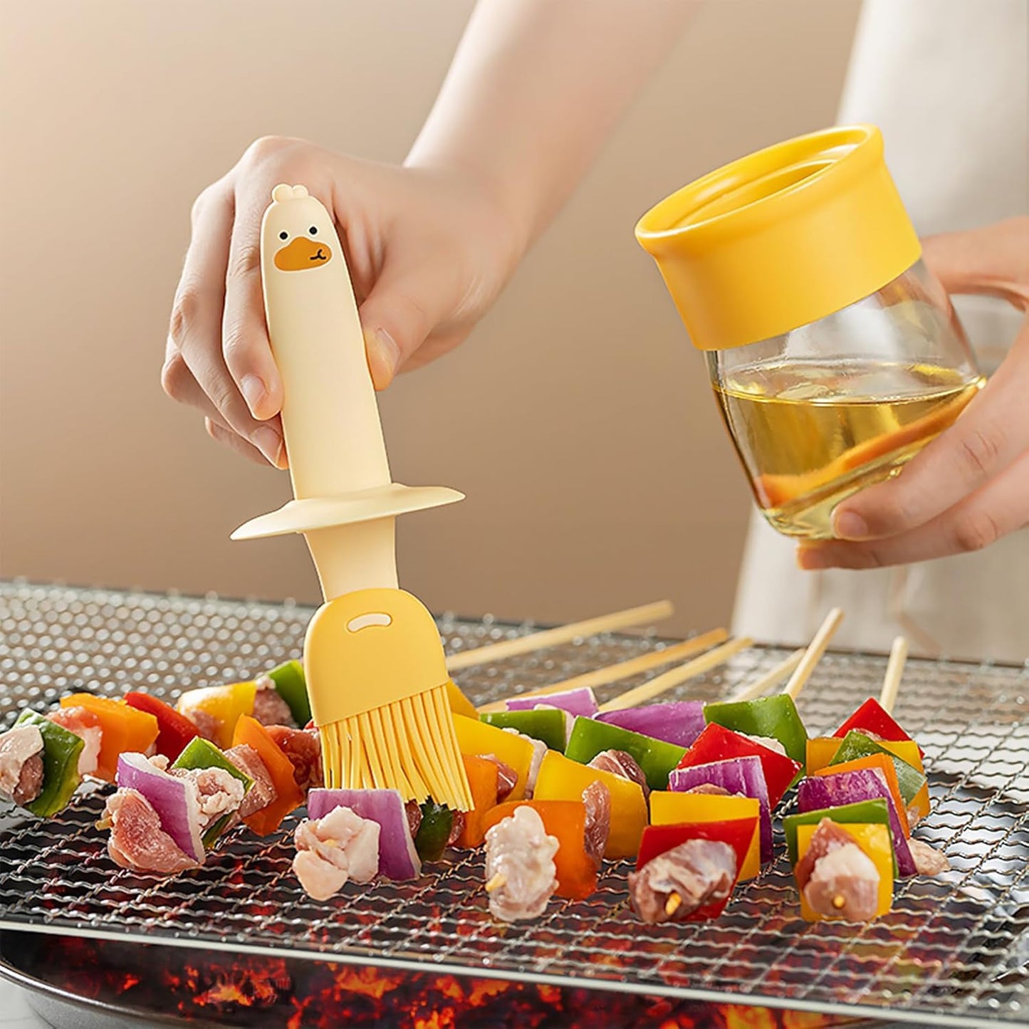 Olive Oil Dispenser Bottle with Silicone Brush for Cooking